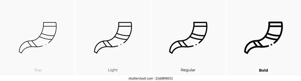 shofar icon. Linear style sign isolated on white background. Vector illustration.