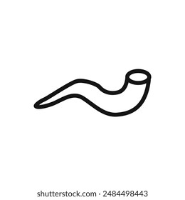 Shofar icon linear vector graphics sign