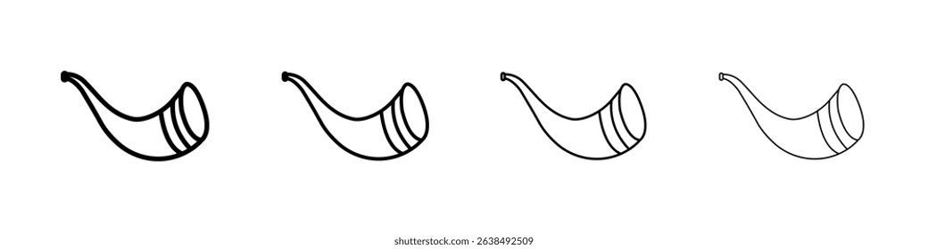 Shofar icon Outline sign symbol set