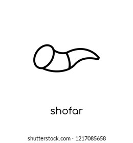 Shofar icon. Trendy modern flat linear vector Shofar icon on white background from thin line Religion collection, editable outline stroke vector illustration