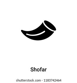 Shofar icon vector isolated on white background, logo concept of Shofar sign on transparent background, filled black symbol