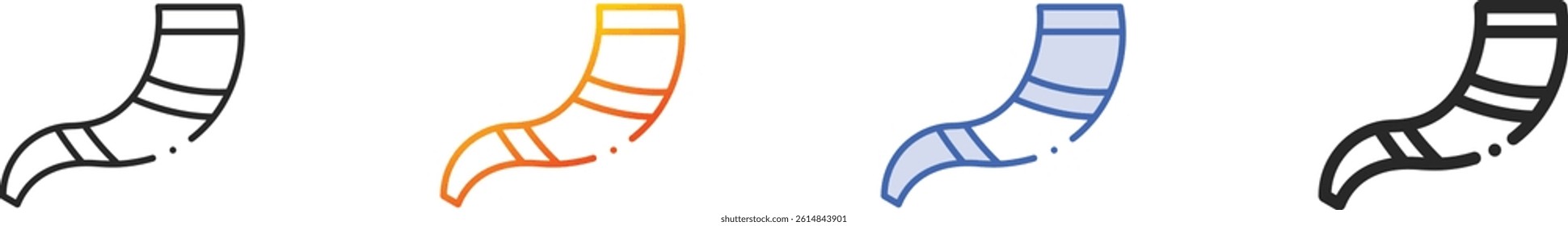 shofar icon.Thin Linear, Gradient, Blue Stroke and bold Style Design Isolated On White Background