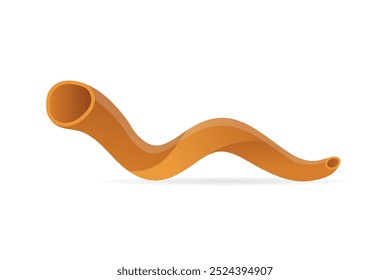 Shofar, ilustração de vetor chifre judeu isolado no branco