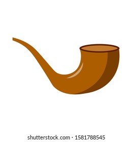 Shofar jewish new year Rosh Hashanah tradition symbol Yom Kippur vector illustration