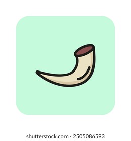 Shofar line icon. Horn, musical instrument, Jewish celebrations. Israel concept. Vector illustration can be used for topics like Judaism, national culture, traditional music