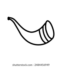 Shofar linear logo mark in black and white