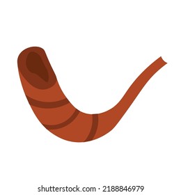 Shofar on white background. Rosh hashanah (Jewish New Year) cele
