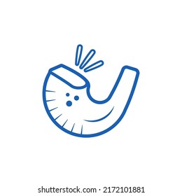 Shofar outline icon. Rosh hashanah line vector design element. Collection of monochrome symbols for jewish new year