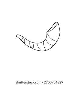 Ilustración vectorial de Shofar, estilo de contorno