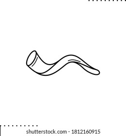 A Shofar For Yom Kippur Vector Icon In Outline