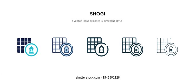 shogi icon in different style vector illustration. two colored and black shogi vector icons designed in filled, outline, line and stroke style can be used for web, mobile, ui