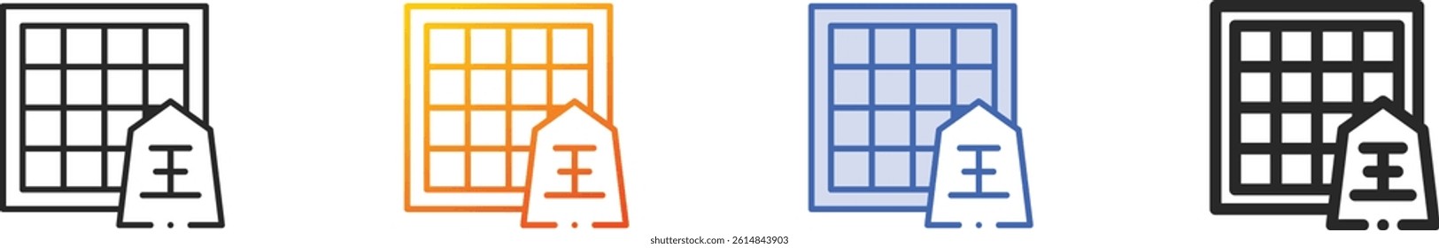 shogi icon.Thin Linear, Gradient, Blue Stroke and bold Style Design Isolated On White Background
