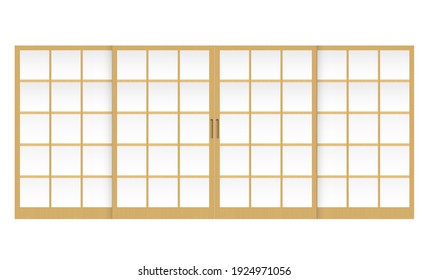 Shoji ( japanese traditional sliding door ) vector illustration