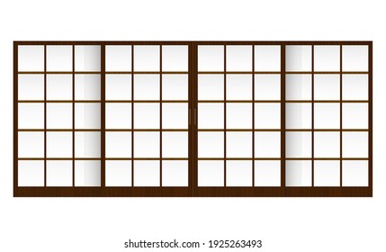 Shoji ( Japanese Traditional Sliding Door ) Vector Illustration