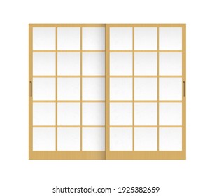 Shoji ( japanese traditional sliding door ) vector illustration