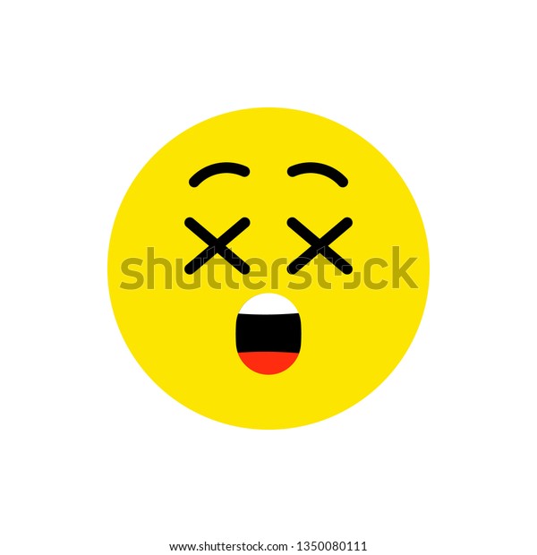 Shoked Face Emoji Icon Flat Style Stock Vector (Royalty Free ...