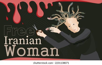 Shoking Visial Illustration that relieve woman asking for freedom, illustrated for protesting ...