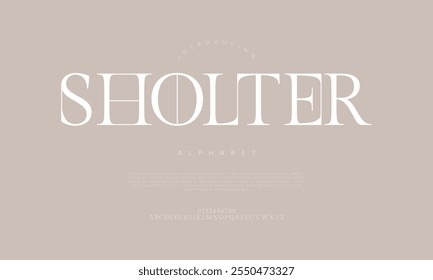 Sholter tipografia beleza moda elegante minimalista serif italic fontes decorativo casamento vintage retro logos. Logotipo de fonte de luxo mínimo alfabeto. Ilustração vetorial