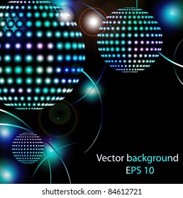 Shone spheres of a disco from a multi-colored mosaic