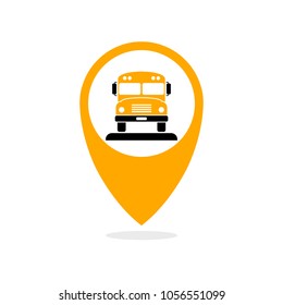 Shool bus tracking icon. Vector image isolated on white background