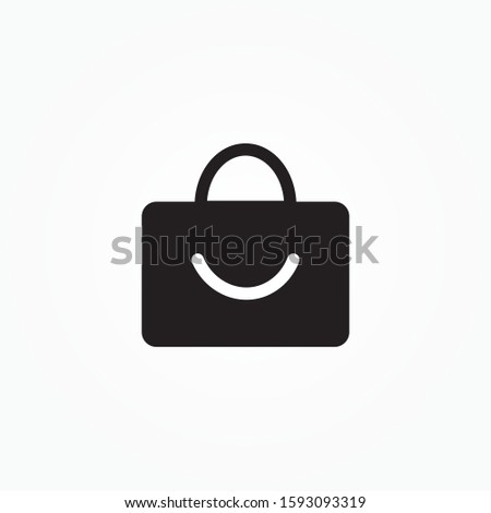 shoop smile bag icon design vector illustration