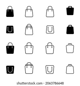 Shooping Bag Icon Set, Vector Illustration
