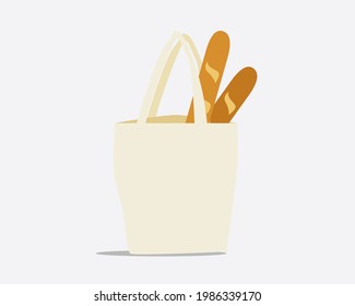 Shooping e-co bag concept. Cartoon vector style for your design.