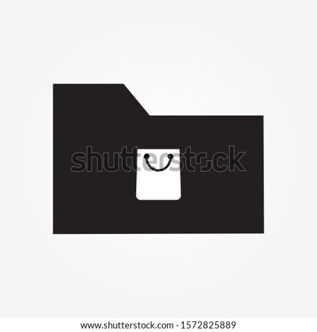 shooping folder sign icon design