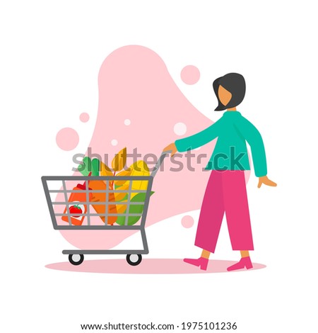 shooping icon daily routine object illustration vector graphic