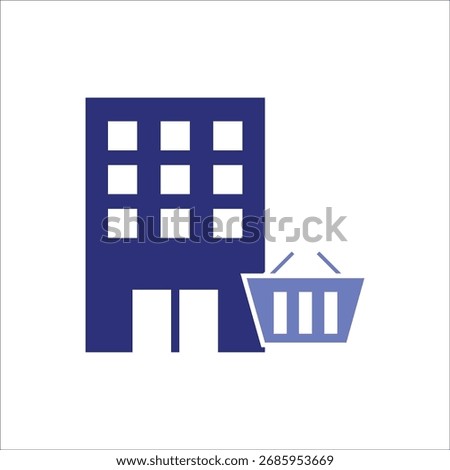 shooping mall icons. simple colored vector