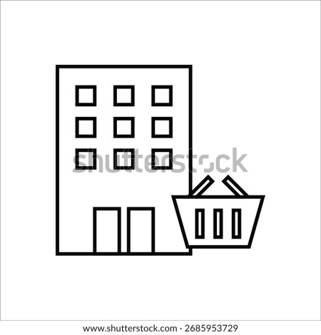 shooping mall icons. simple line vector