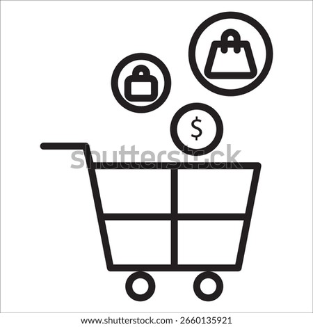 Shooping stock icon outline vector