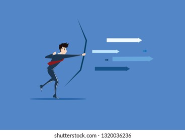 Shoot arrows for the future. Business vector concept illustration 