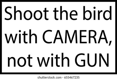 Shoot the bird with camera not with gun. 