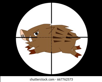Shoot the boar with a gun.