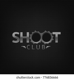 Shoot Club Emblem. Shooting Range Gallery Logo Sign