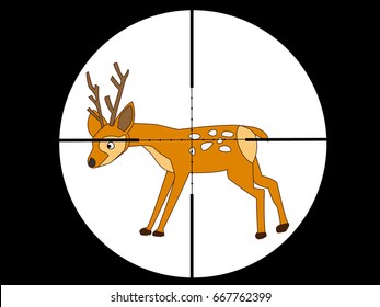 Shoot the deer with a gun.