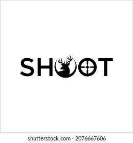 Shoot deer hunt logo type, template, and vector