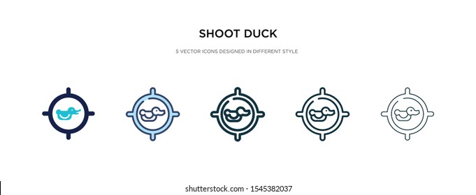 shoot duck icon in different style vector illustration. two colored and black shoot duck vector icons designed in filled, outline, line and stroke style can be used for web, mobile, ui