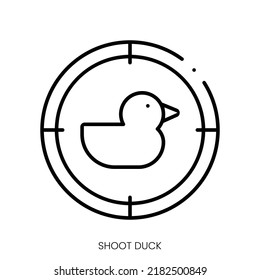 shoot duck icon. Linear style sign isolated on white background. Vector illustration