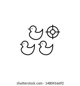 shoot duck icon. Simple thin line, outline vector of Amusement icons for UI and UX, website or mobile application