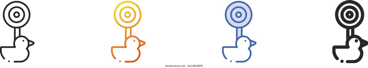 shoot duck icon.Thin Linear, Gradient, Blue Stroke and bold Style Design Isolated On White Background