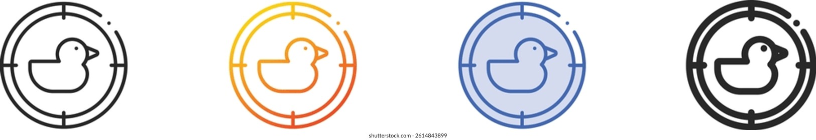 shoot duck icon.Thin Linear, Gradient, Blue Stroke and bold Style Design Isolated On White Background