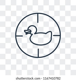 Shoot duck vector icon isolated on transparent background, Shoot duck logo concept