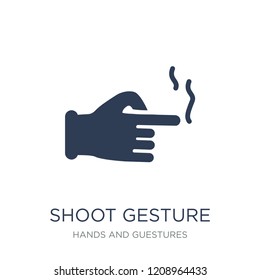 Shoot gesture icon. Trendy flat vector Shoot gesture icon on white background from Hands and guestures collection, vector illustration can be use for web and mobile, eps10