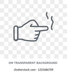 Shoot gesture icon. Trendy flat vector Shoot gesture icon on transparent background from Hands and guestures collection. High quality filled Shoot gesture symbol use for web and mobile