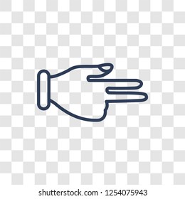 Shoot gesture icon. Trendy linear Shoot gesture logo concept on transparent background from Hands collection