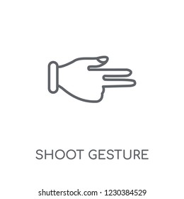 Shoot gesture linear icon. Modern outline Shoot gesture logo concept on white background from Hands collection. Suitable for use on web apps, mobile apps and print media.