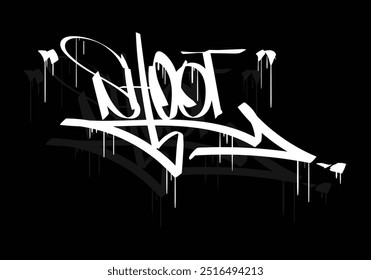 Diseño de estilo de etiqueta de graffiti SHOOT