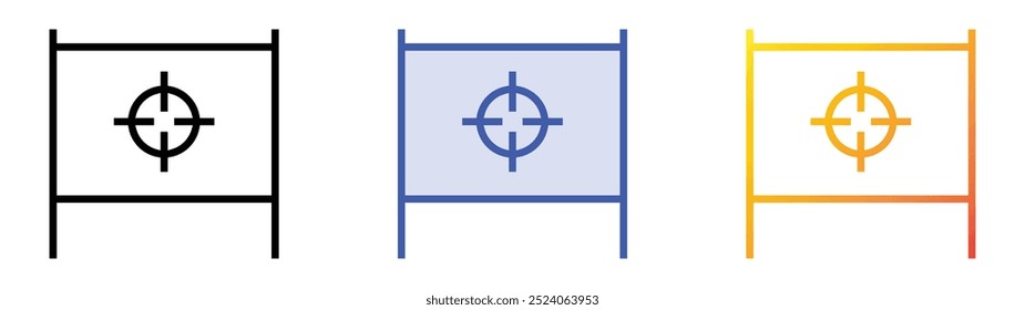 ícone fotografar. Design de estilo linear, preenchimento azul e gradiente isolado em plano de fundo branco
